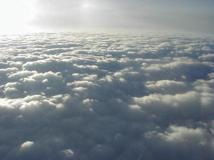 Clouds from the plane<br>Location: Over Pacific Ocean